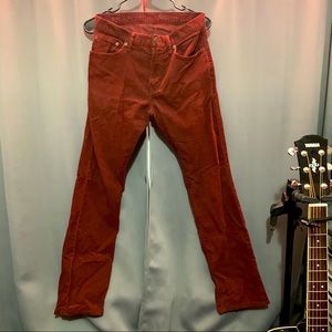 Gap Men’s Red 28x30 Straight Corduroy Pants